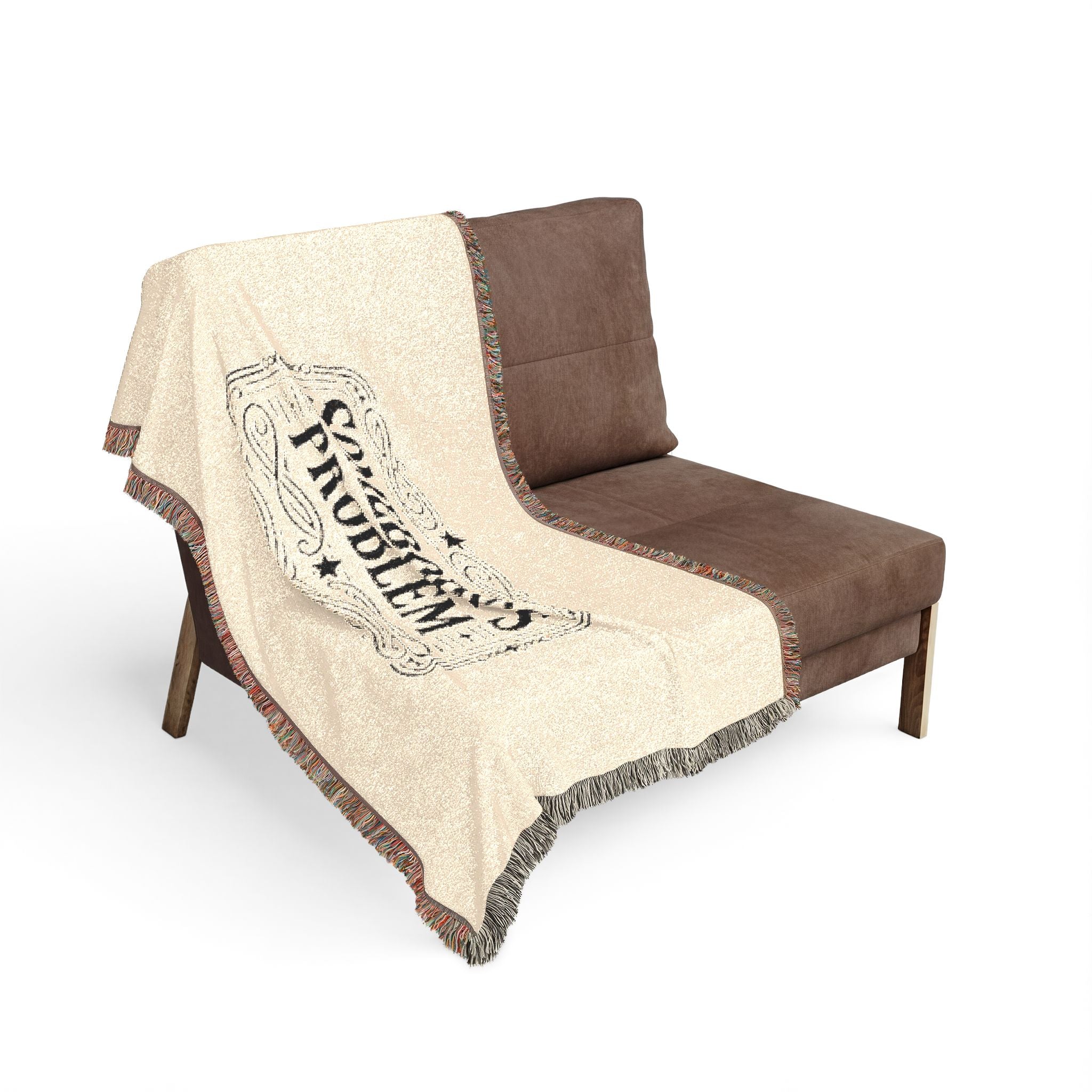 Somebody's Problem Woven Blanket — Vintage Lettering Throw for Home & Travel