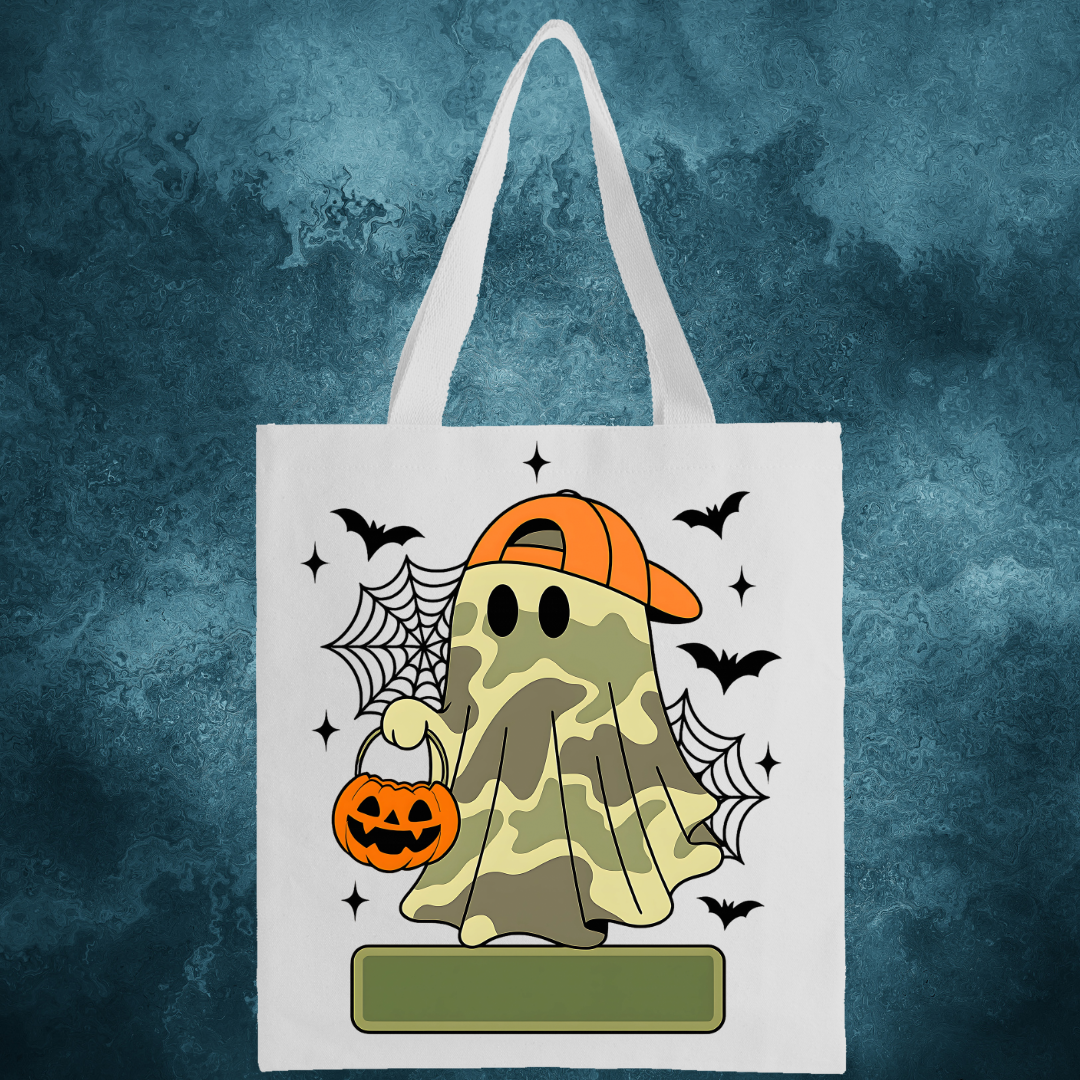 Personalized Trick or Treat Bag "Camo Boy Ghost"