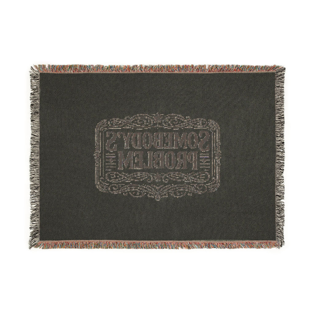 Somebody's Problem Woven Blanket — Vintage Lettering Throw for Home & Travel