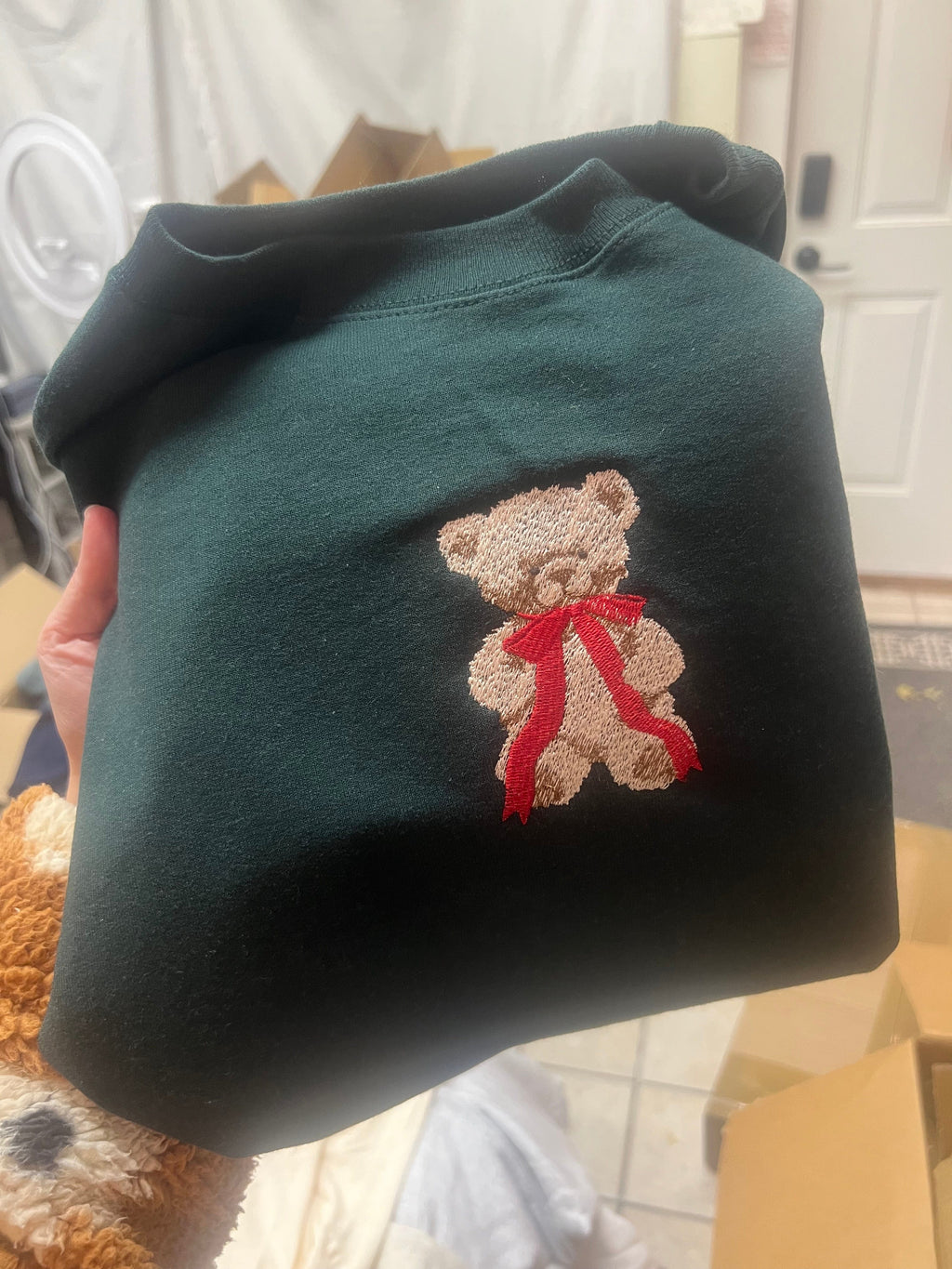 Teddy Bear Embroidered Sweatshirt