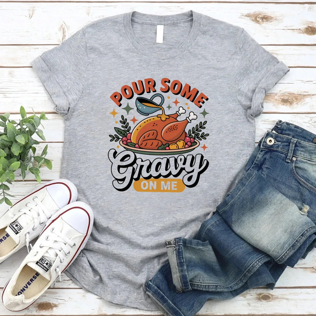 Funny Thanksgiving Couples Shirts – Baste & Gravy Matching Tees