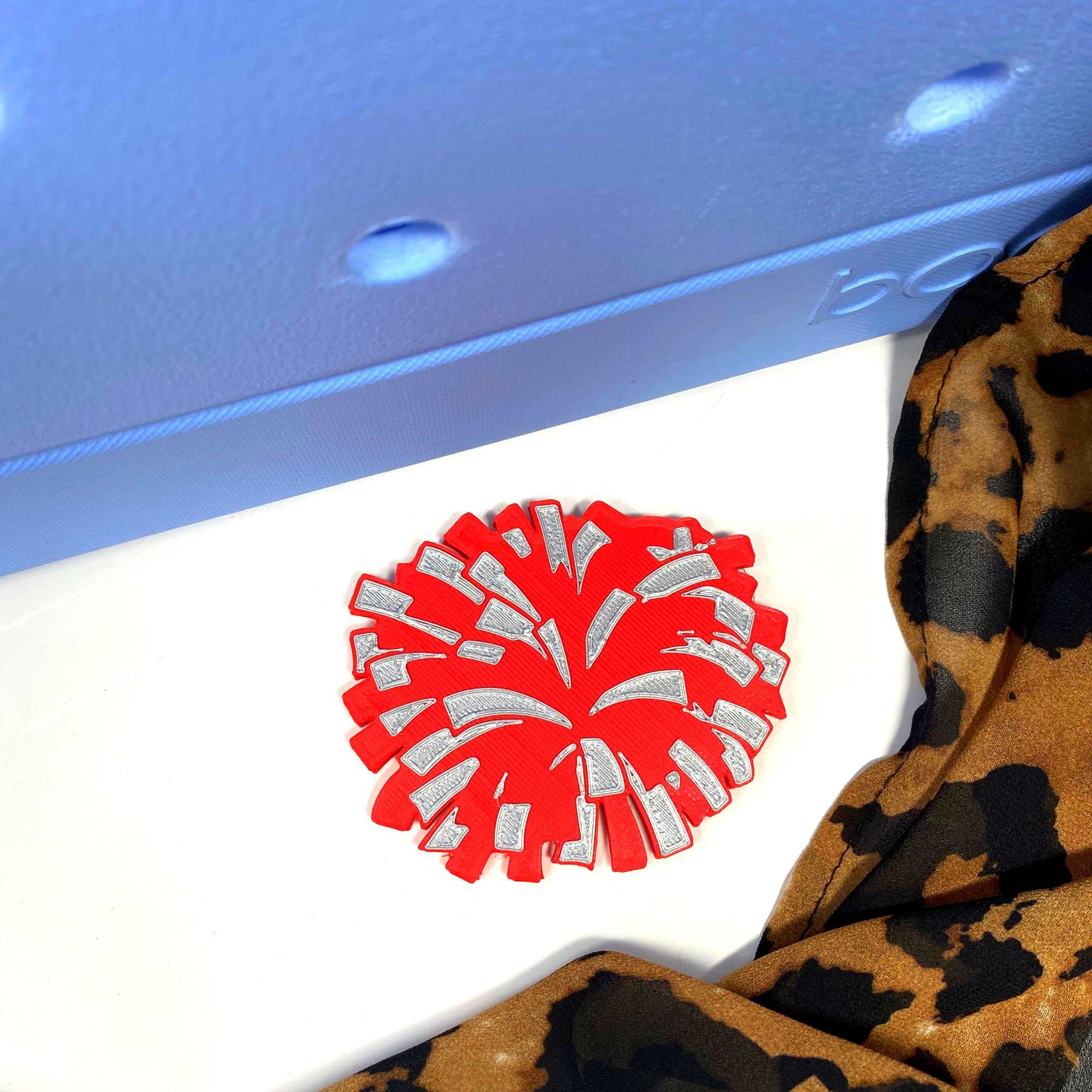 BOGLETS - Cheerleading Charm Compatible with Bogg Bags - Decorative Charm for Bogg Bags & Other Tote Bags (Red Pom Pom)