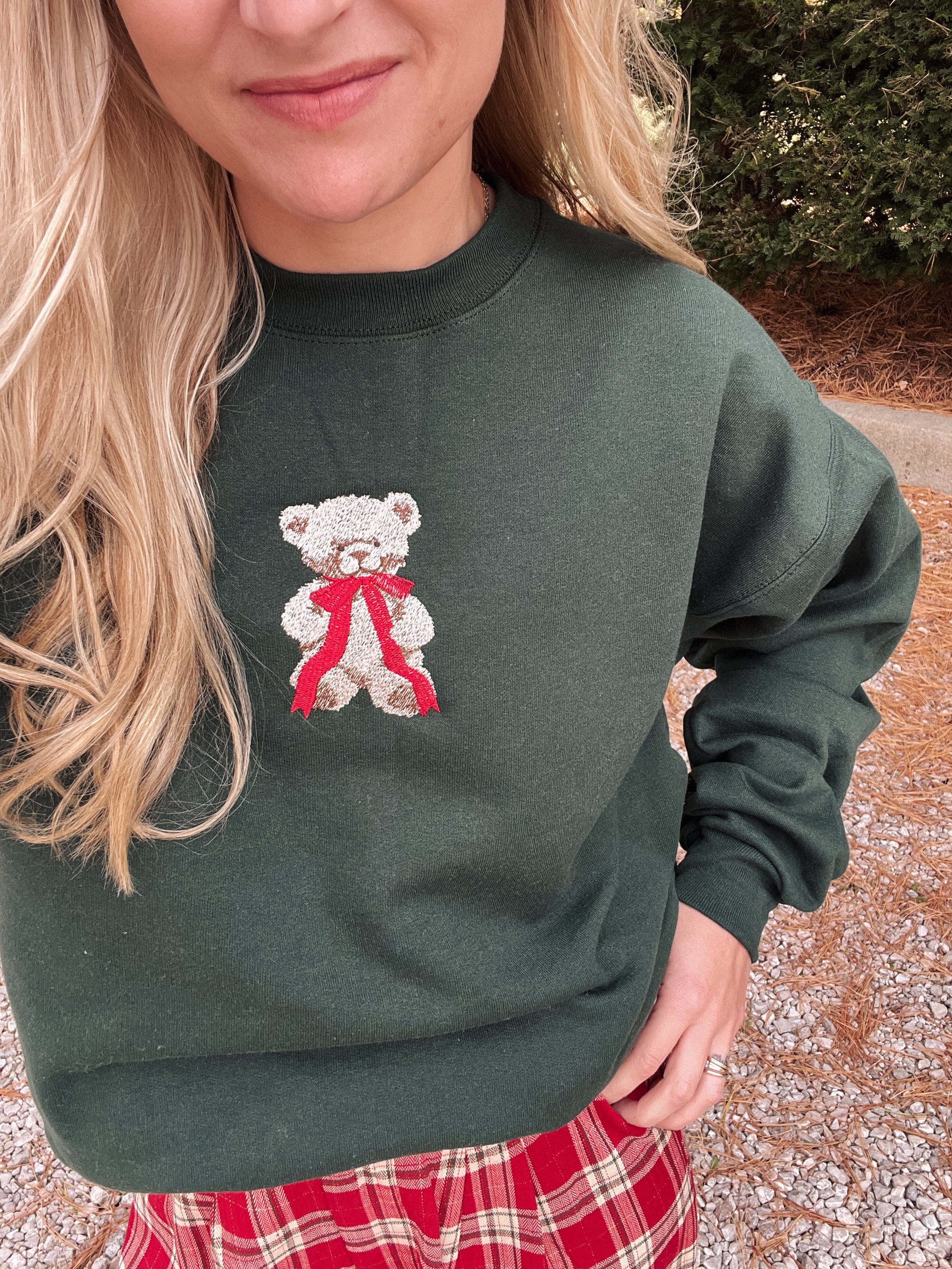 Teddy Bear Embroidered Sweatshirt