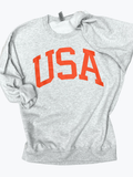 Gray and Red USA Crewneck