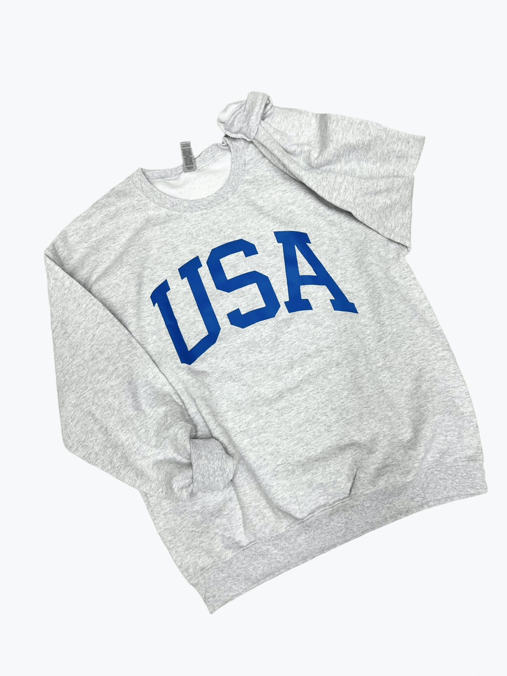 Gray and Blue USA Crewneck
