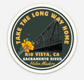 Rio Vista "Take the Long Way Home" 3″ × 3″ Sticker Pack of 2