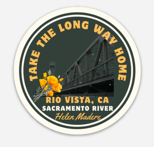 Rio Vista "Take the Long Way Home" 3″ × 3″ Sticker