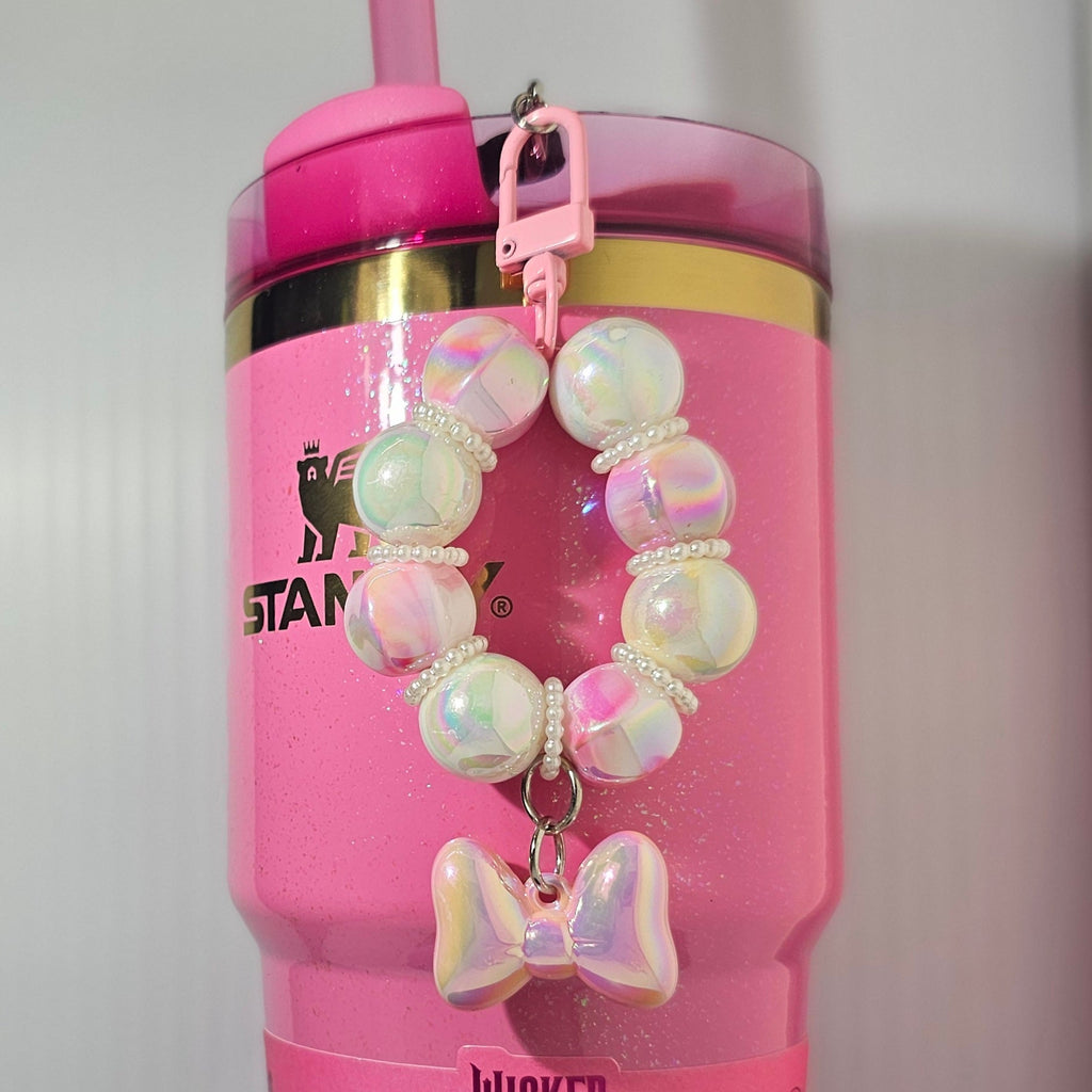Ribbon Bow Beaded Tumbler Charm