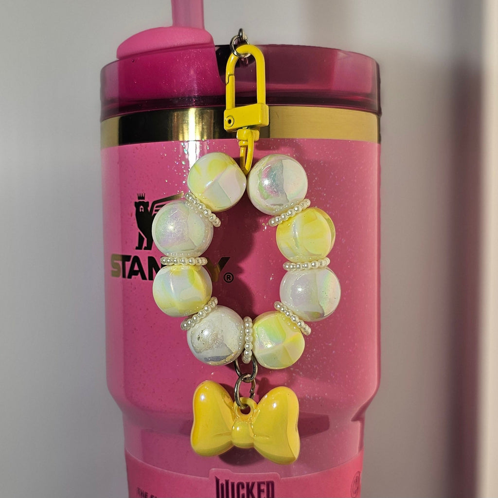 Ribbon Bow Beaded Tumbler Charm