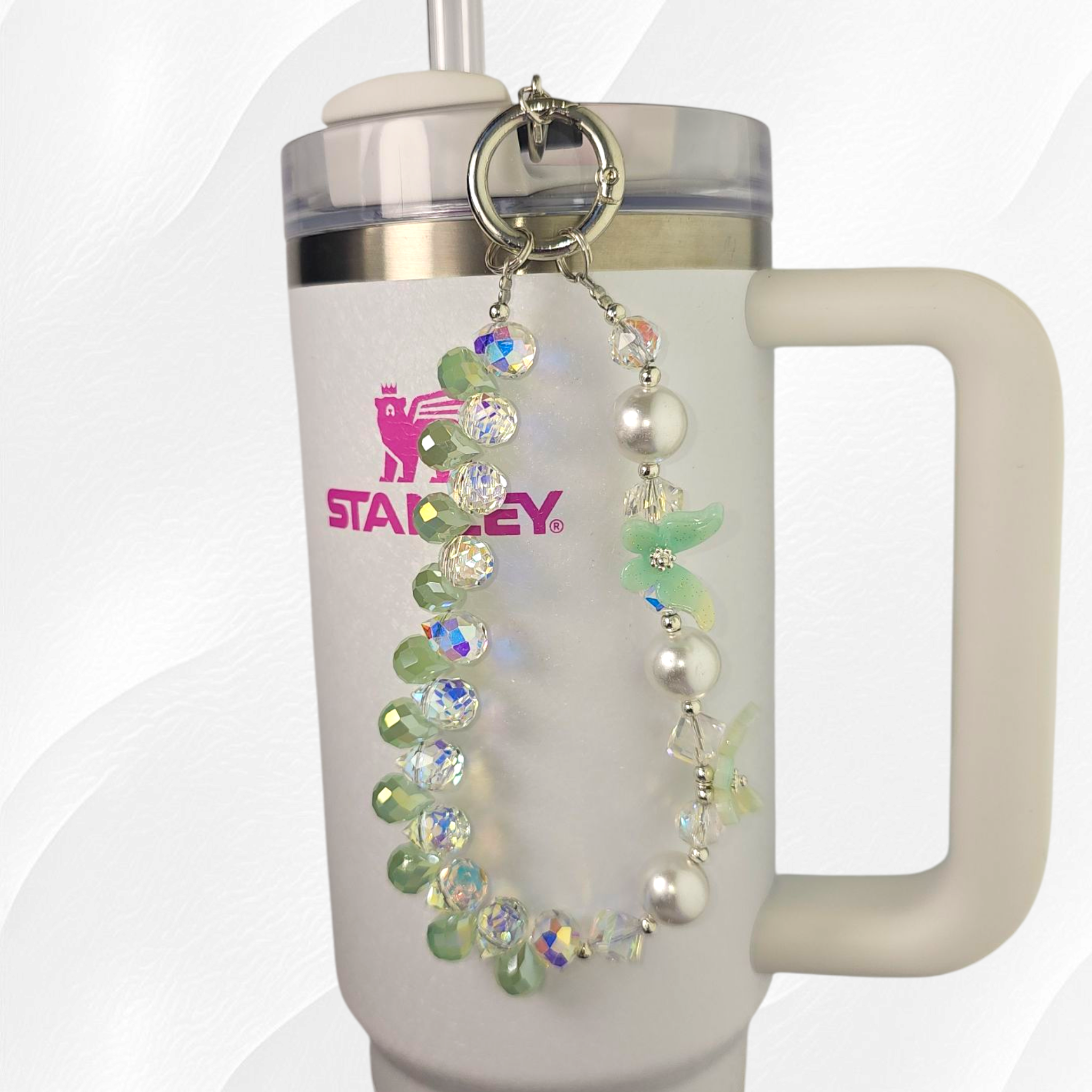 Butterfly Beaded Tumbler Charm Necklace