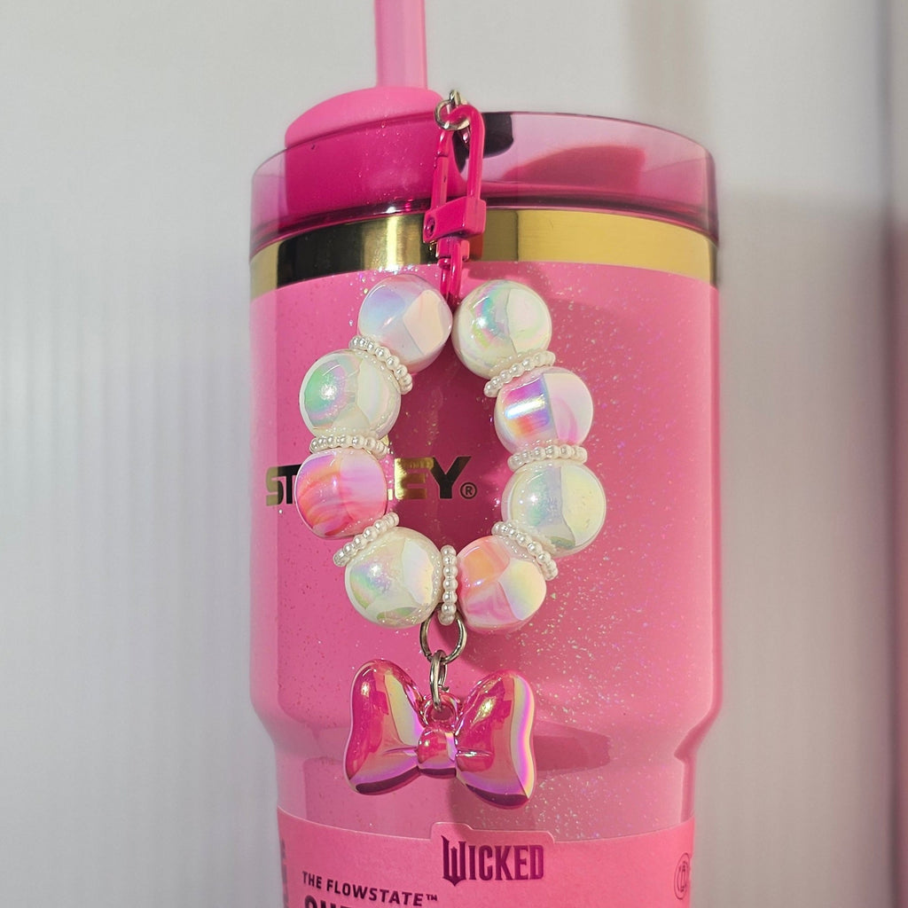 Ribbon Bow Beaded Tumbler Charm