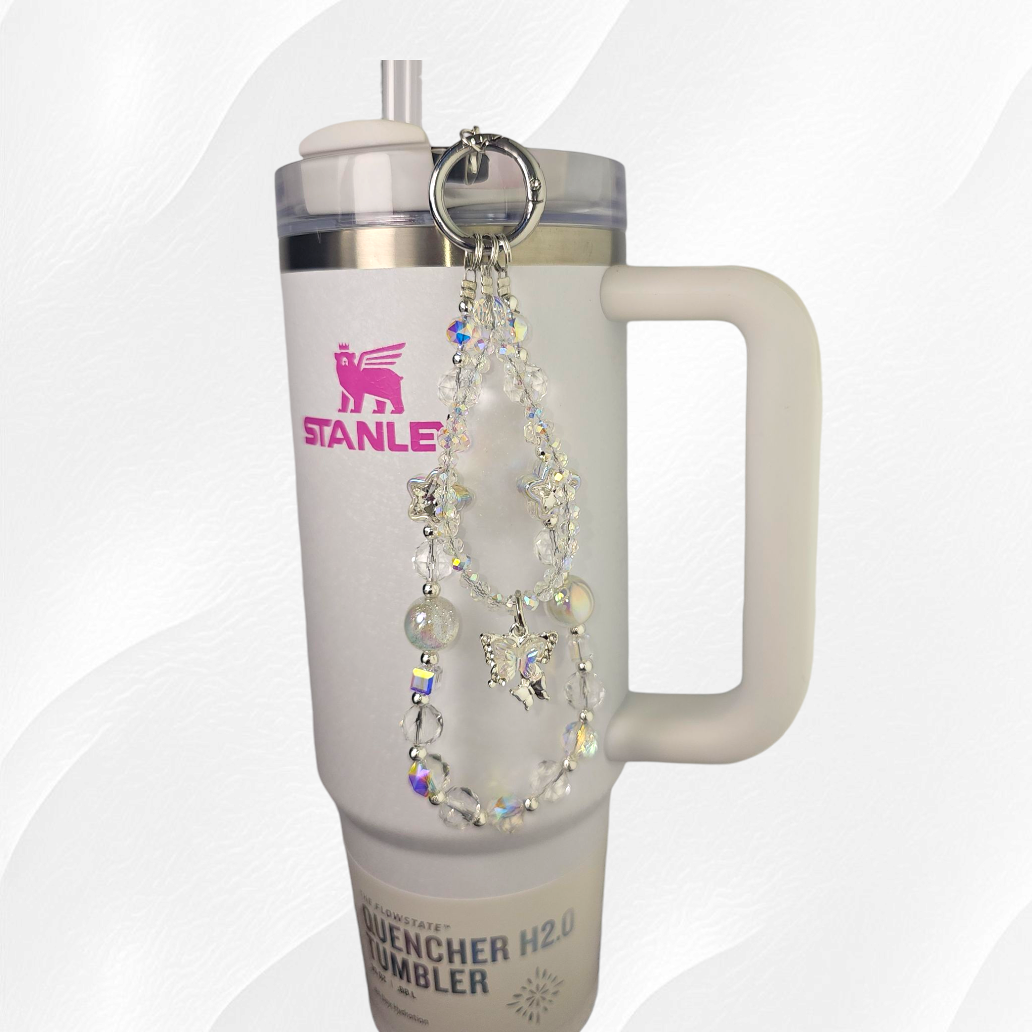 Butterfly Beaded Tumbler Charm Necklace