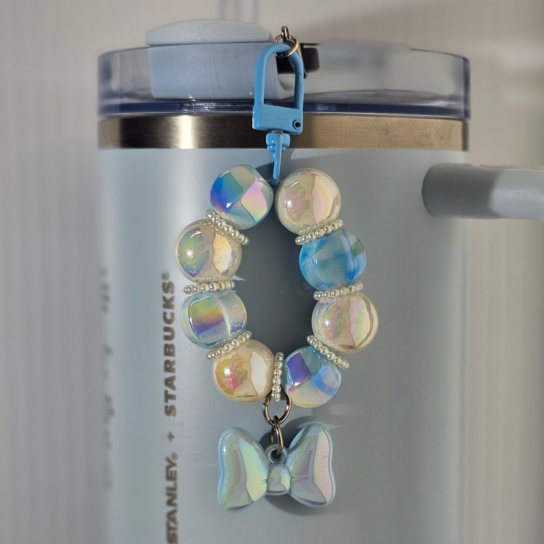 Ribbon Bow Beaded Tumbler Charm