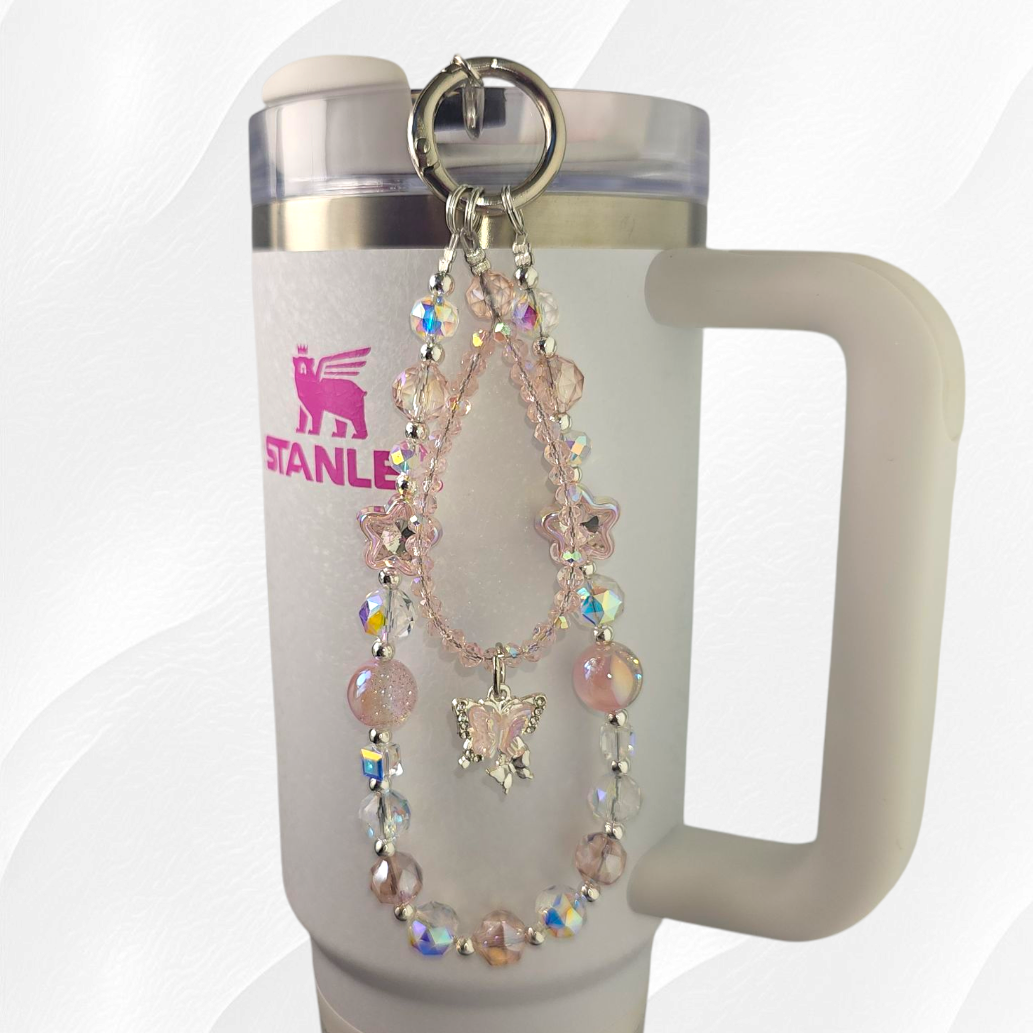 Butterfly Beaded Tumbler Charm Necklace